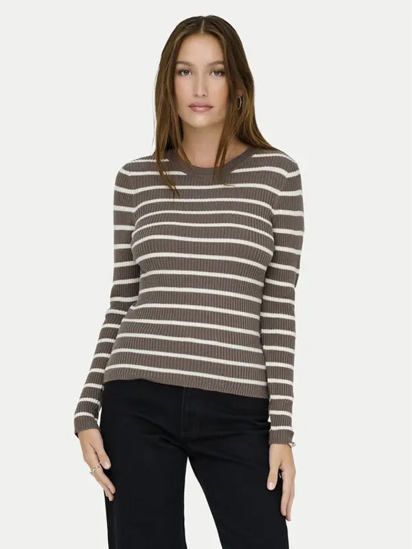 Only ONLY Džemper Louisa 15344579 Smeđa Slim Fit