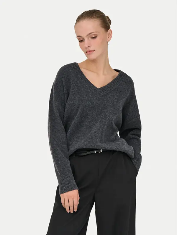 Only ONLY Džemper Mari 15360940 Siva Loose Fit