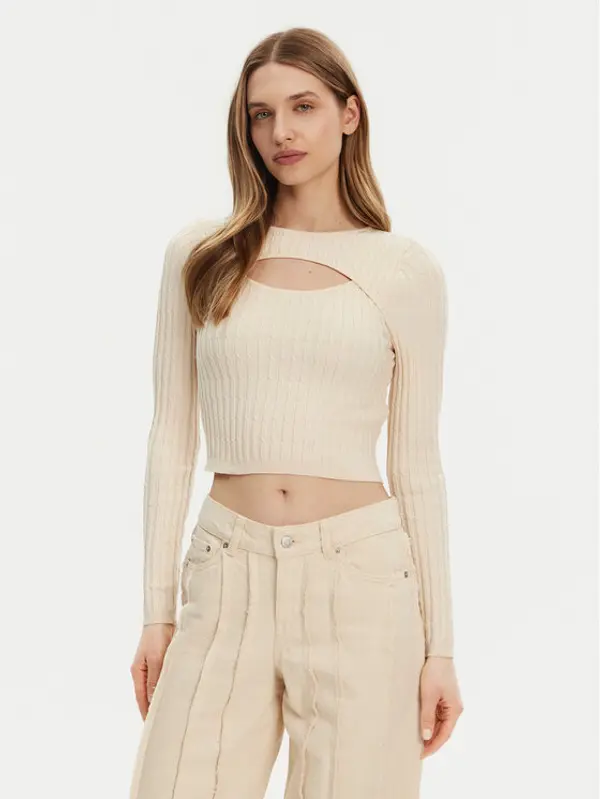 Only ONLY Džemper Meddi 15339582 Bež Cropped Fit