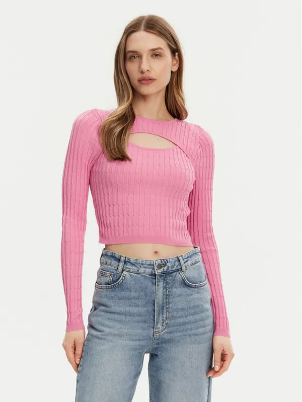 Only ONLY Džemper Meddi 15339582 Ružičasta Cropped Fit