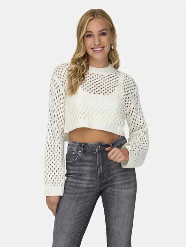 Only ONLY Džemper Milla 15300575 Écru Regular Fit