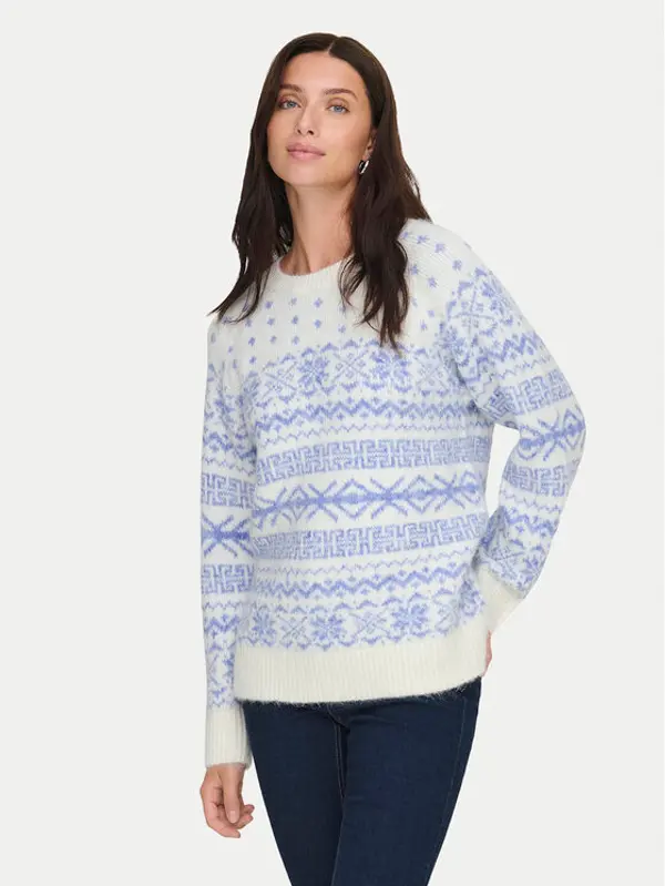Only ONLY Džemper Xmas Nordic 15354824 Svijetloplava Regular Fit