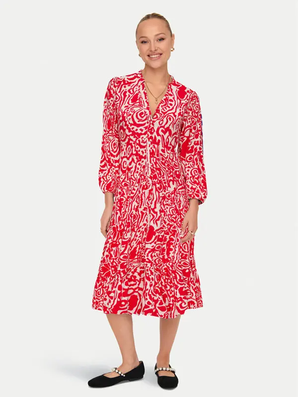 Only ONLY Haljina košulja Milana 15308233 Crvena Loose Fit