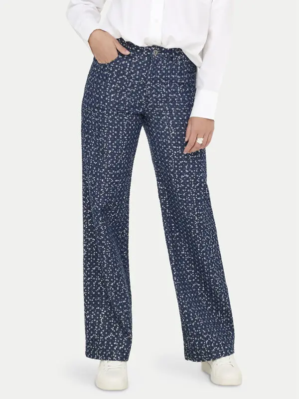 Only ONLY Hlače Evita 15362397 Tamnoplava Wide Leg