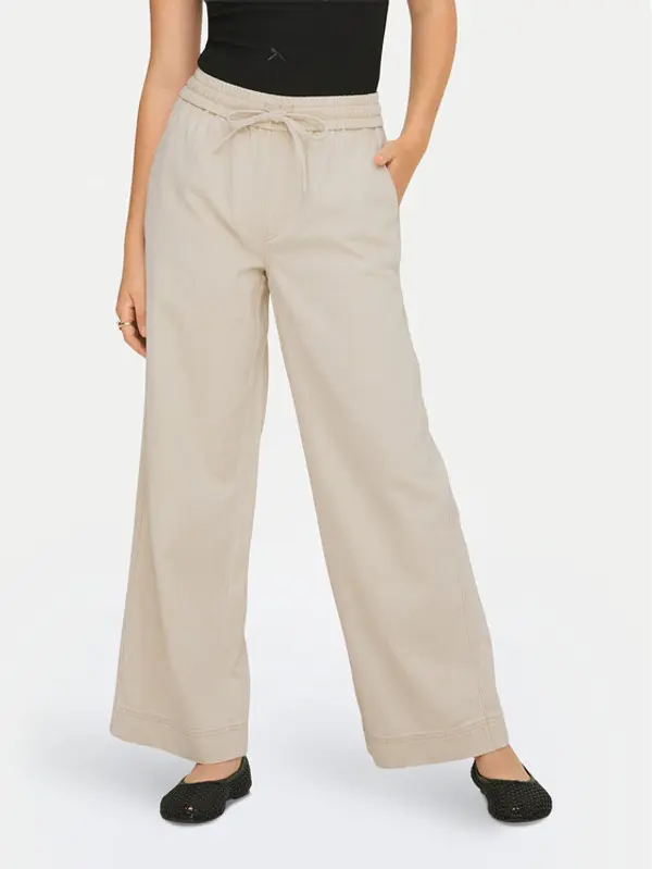 Only ONLY Hlače Maisa 15367380 Bež Wide Leg