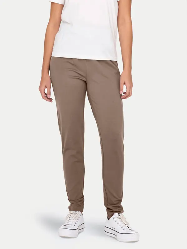 Only ONLY Hlače Poptrash 15115847 Smeđa Regular Fit