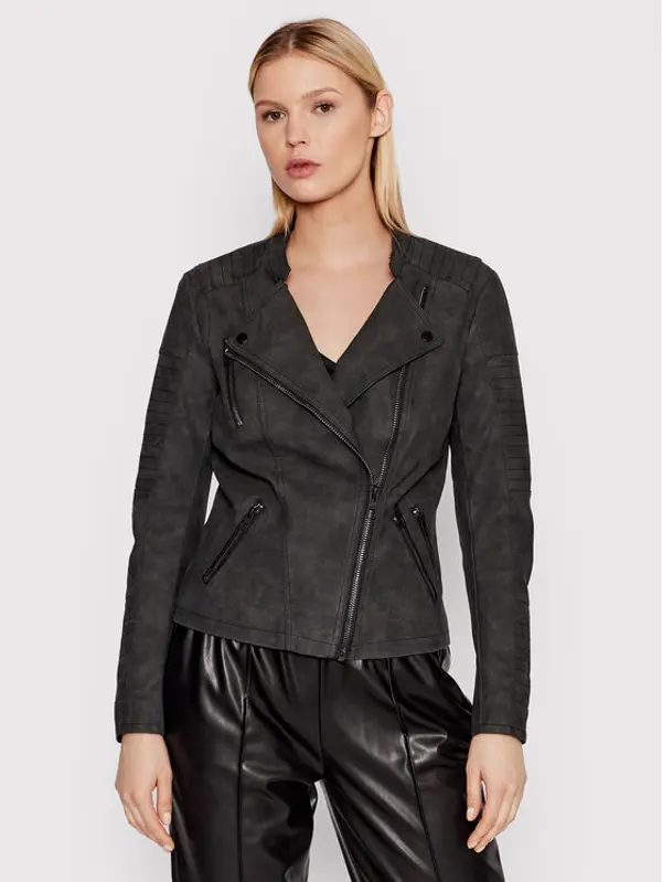 Only ONLY Jakna od imitacije kože Ava 15102997 Crna Regular Fit