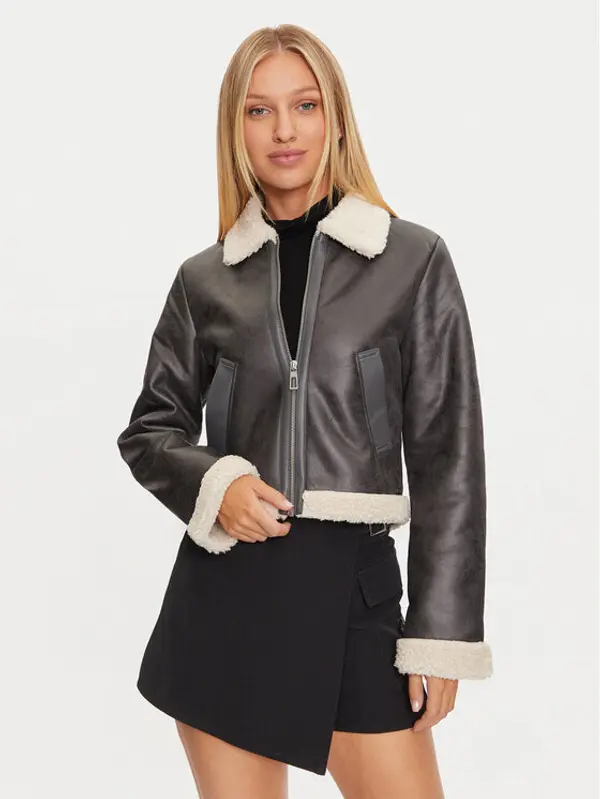Only ONLY Jakna od imitacije kože Betty 15322046 Siva Regular Fit