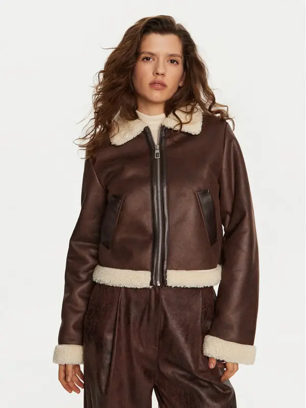 Only ONLY Jakna od imitacije kože Betty 15322046 Smeđa Regular Fit