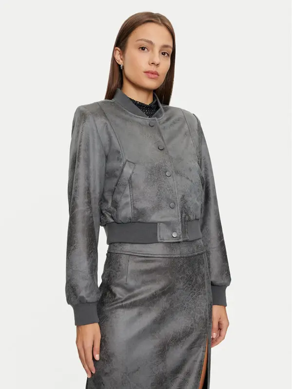 Only ONLY Jakna od imitacije kože Paris 15330040 Siva Regular Fit