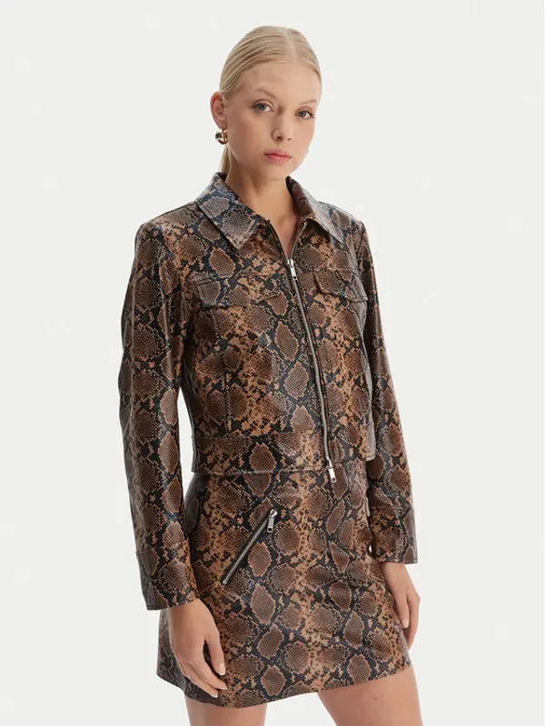Only ONLY Jakna od imitacije kože Paris 15365492 Smeđa Regular Fit