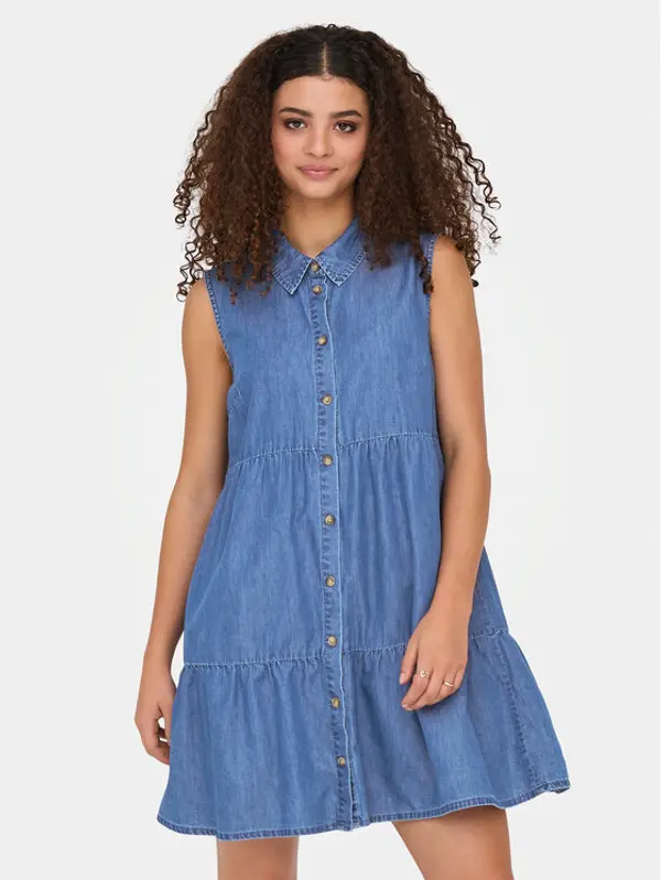 Only ONLY Jeans haljina Bea 15344263 Plava Regular Fit