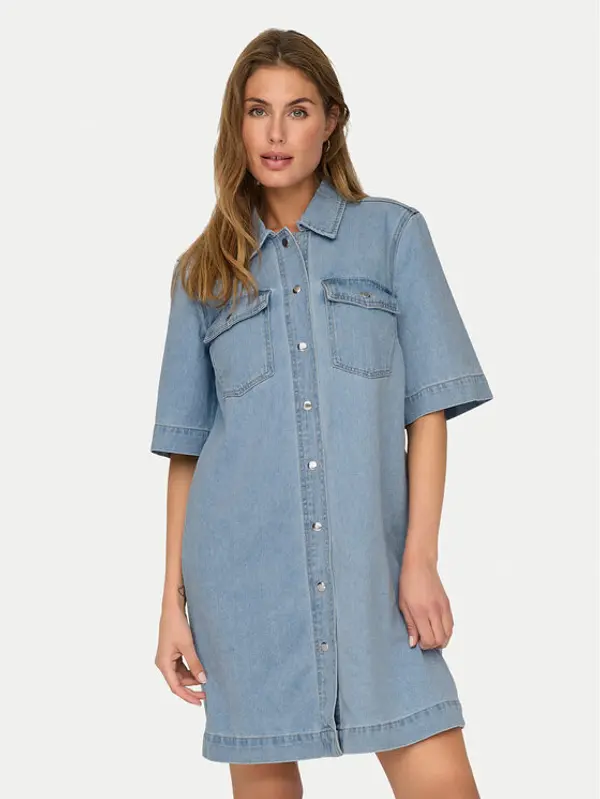 Only ONLY Jeans haljina Belle 15324384 Plava Regular Fit