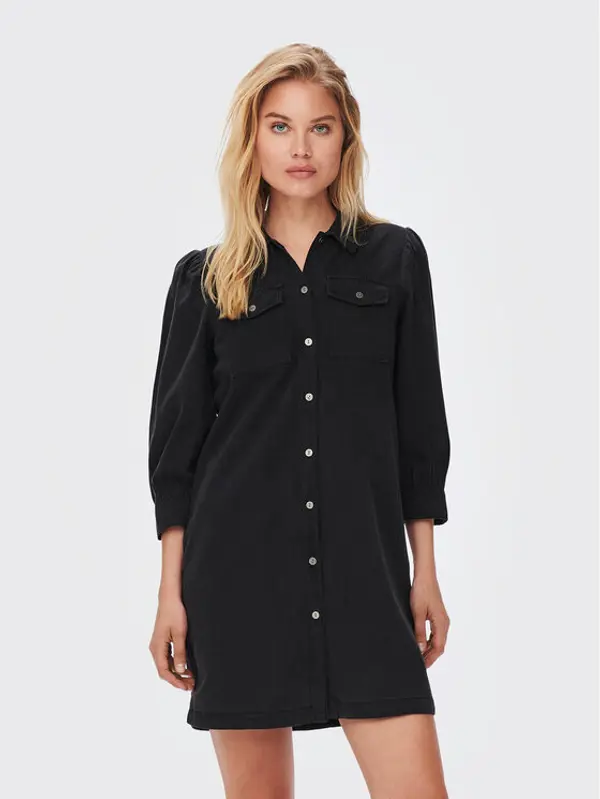 Only ONLY Jeans haljina Felica 15227104 Crna Regular Fit