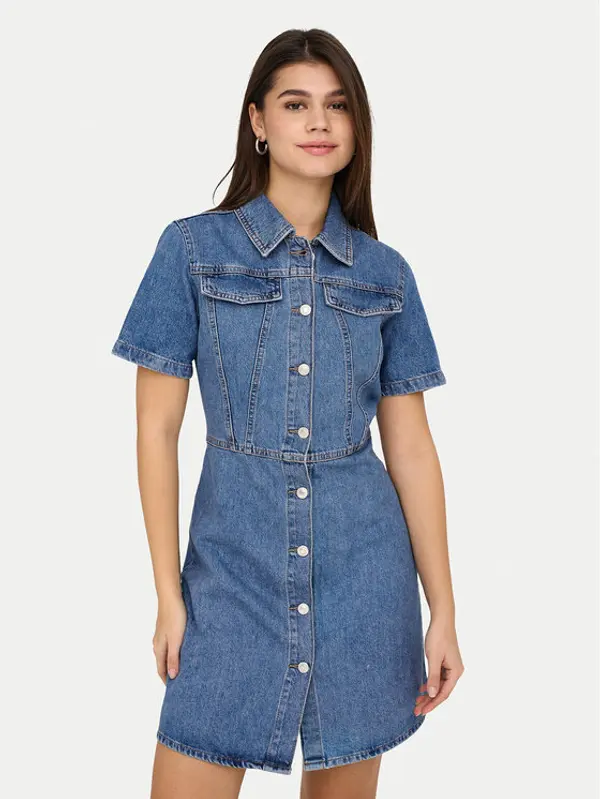 Only ONLY Jeans haljina Malia 15355044 Plava Regular Fit