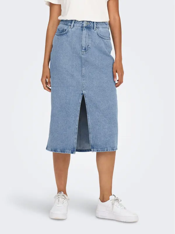 Only ONLY Jeans suknja Bianca 15319268 Plava Regular Fit
