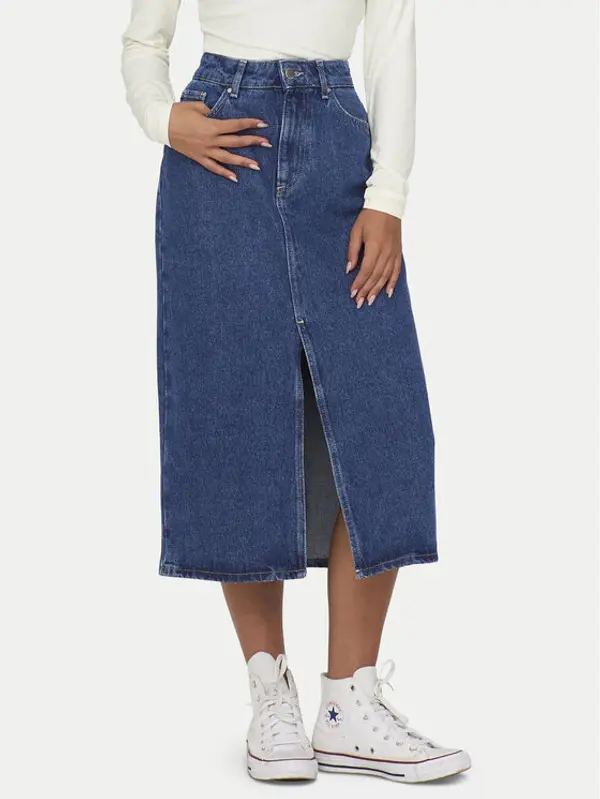Only ONLY Jeans suknja Bianca 15319268 Tamnoplava Regular Fit