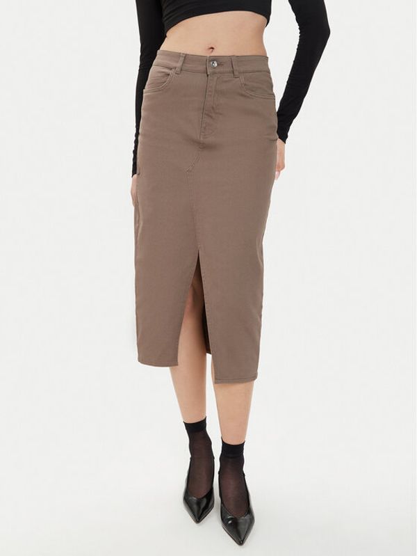 ONLY ONLY Jeans suknja Lola 15318146 Smeđa Regular Fit