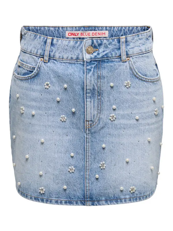 Only ONLY Jeans suknja Onur 15367472 Plava Regular Fit
