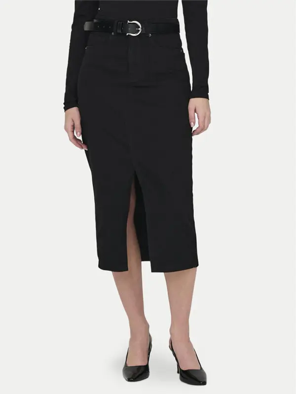 Only ONLY Jeans suknja Siri 15324365 Crna Regular Fit