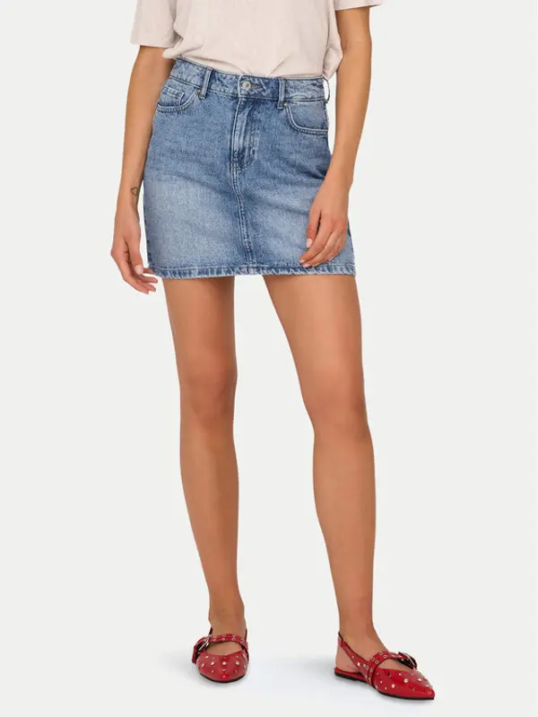 Only ONLY Jeans suknja Stella 15339630 Plava Regular Fit