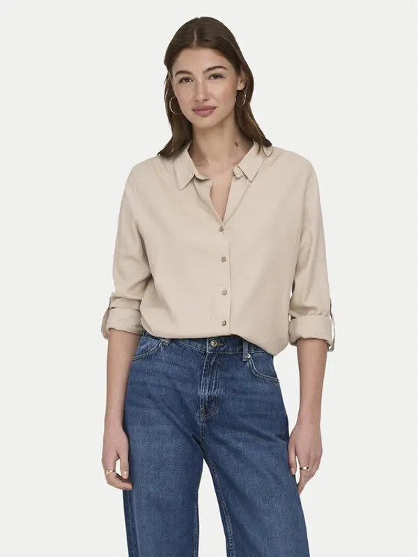 Only ONLY Košulja Goa 15363991 Bež Loose Fit