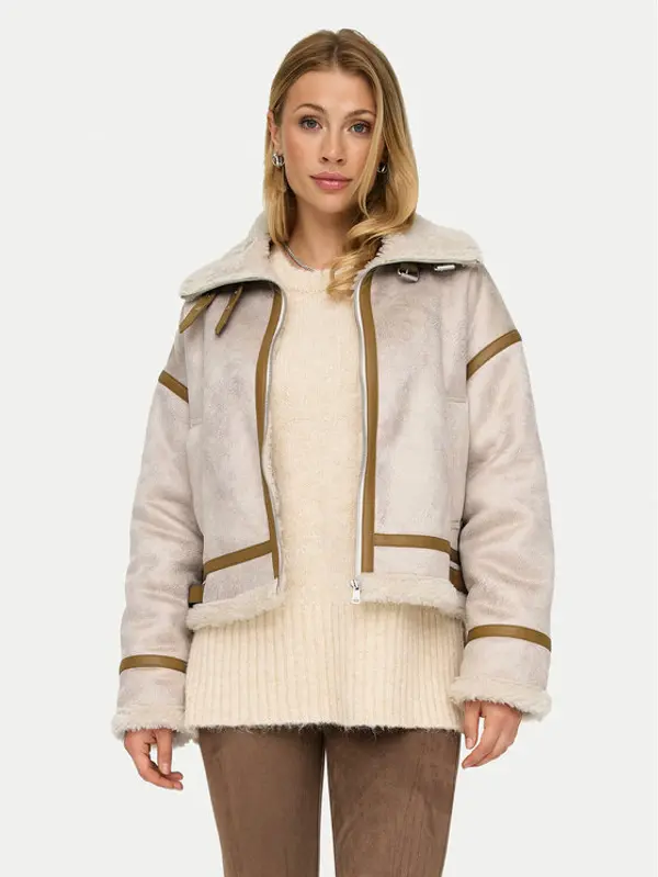 Only ONLY Kožuh Ylva 15322042 Bež Regular Fit