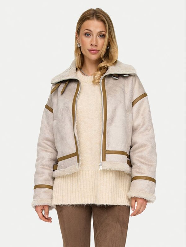 ONLY ONLY Kožuh Ylva 15322042 Bež Regular Fit