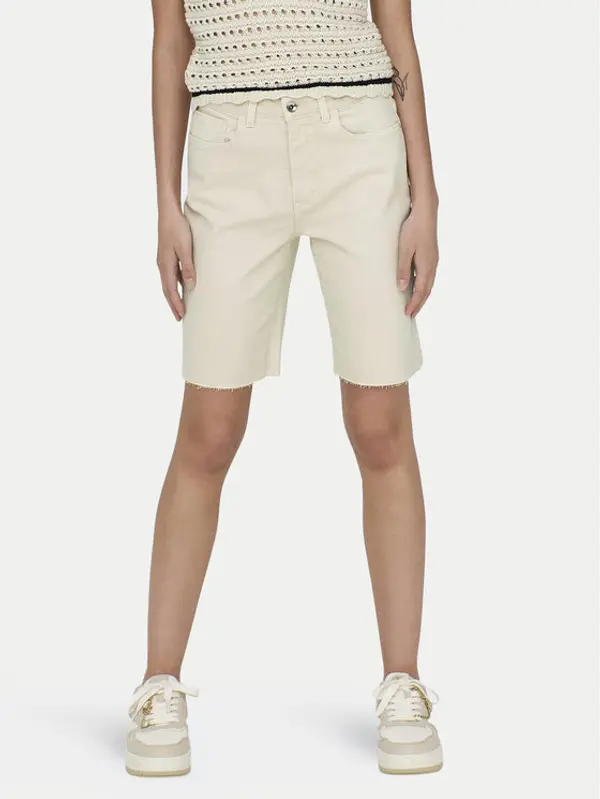 Only ONLY Kratke traperice Emily 15311258 Écru Mom Fit