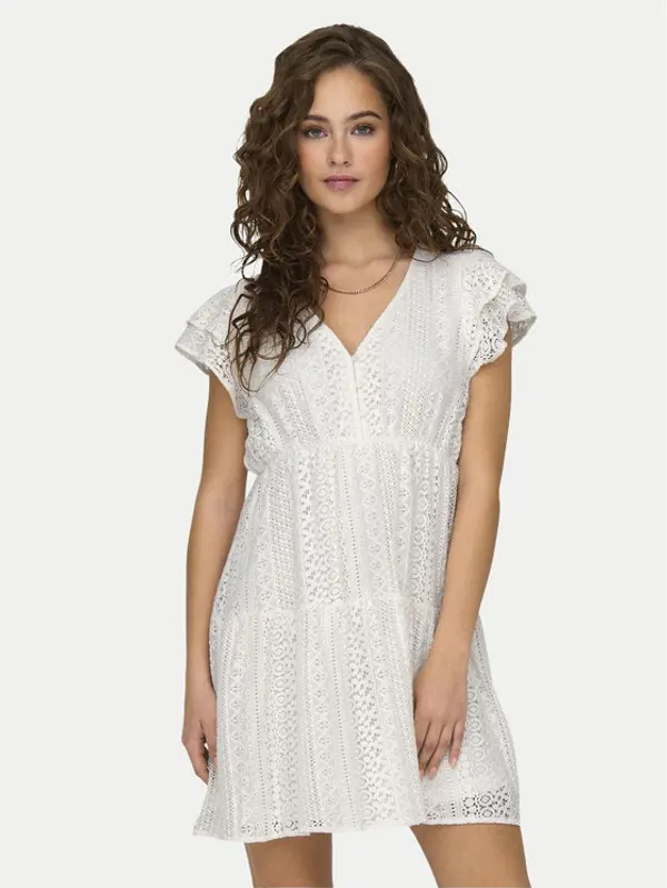 Only ONLY Ljetna haljina Helena 15303058 Bijela Regular Fit