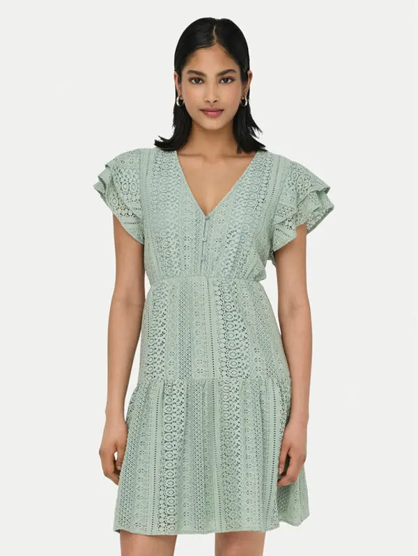 Only ONLY Ljetna haljina Helena 15303058 Svijetlo zelena Regular Fit