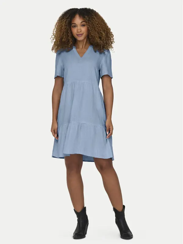 Only ONLY Ljetna haljina Tiri-Caro 15310970 Svijetloplava Regular Fit