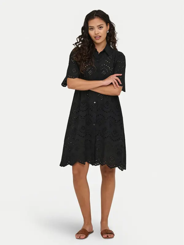 Only ONLY Ljetna haljina Valais 15357653 Crna Regular Fit