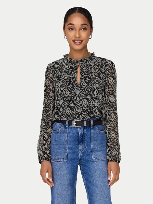Only ONLY Majica Ditsy 15229700 Crna Regular Fit
