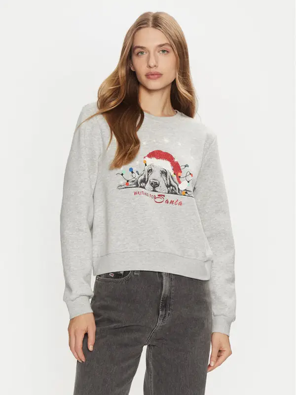 Only ONLY Majica dugih rukava Yda Xmas 15270956 Siva Regular Fit