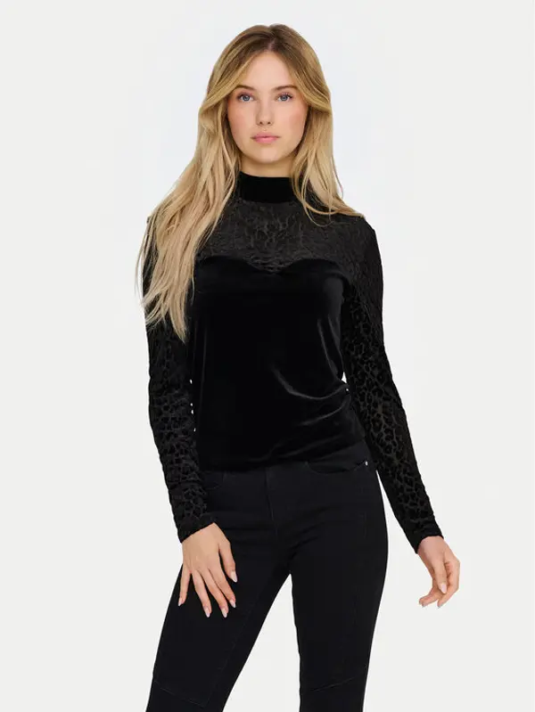 Only ONLY Majica Eliana 15339981 Crna Slim Fit