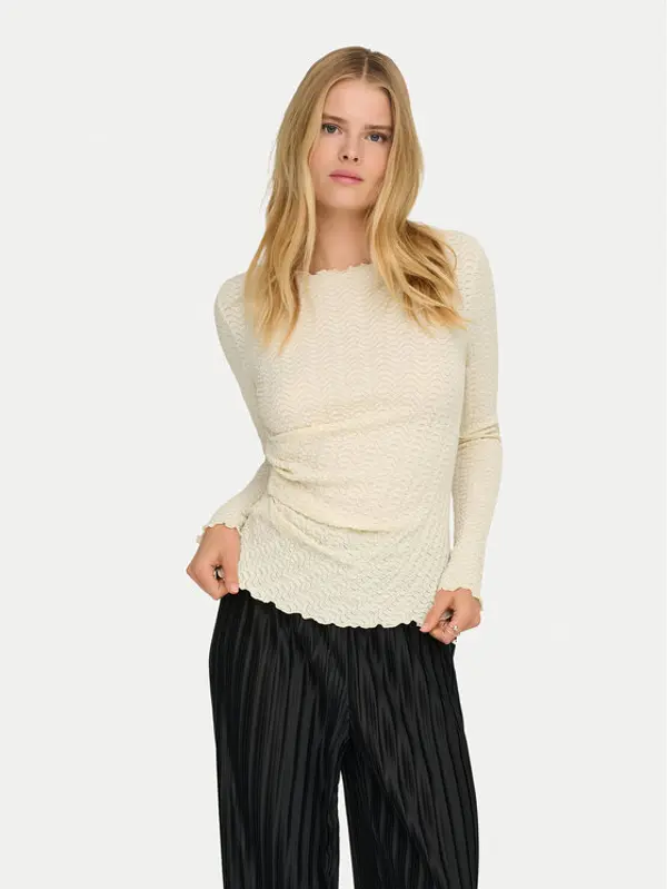 Only ONLY Majica Ella 15368469 Bež Slim Fit