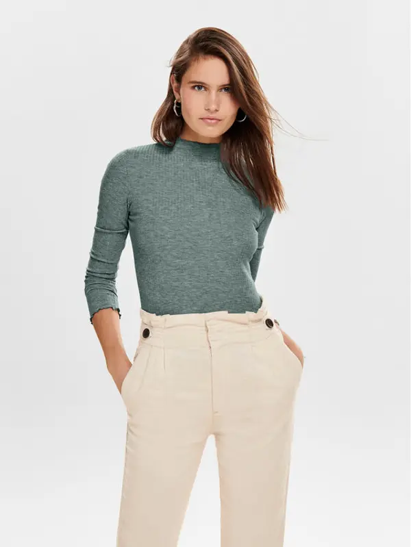 Only ONLY Majica Emma 15180040 Zelena Slim Fit