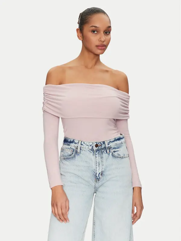 Only ONLY Majica Glamour 15339759 Ružičasta Slim Fit