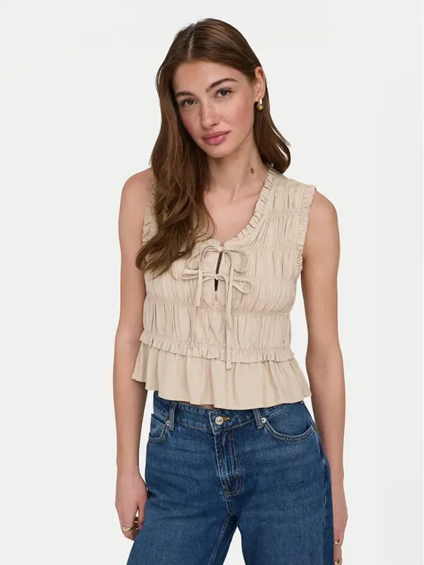 Only ONLY Majica Goa 15363693 Bež Regular Fit