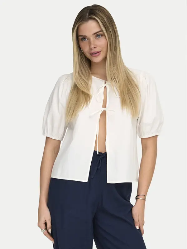Only ONLY Majica Jenna 15368592 Krem Regular Fit