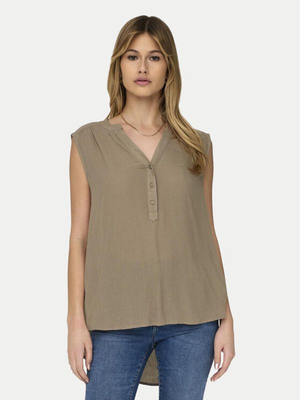ONLY ONLY Majica Jette 15213420 Smeđa Regular Fit