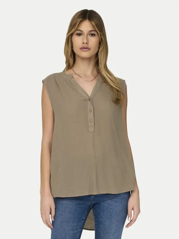 Only ONLY Majica Jette 15213420 Smeđa Regular Fit