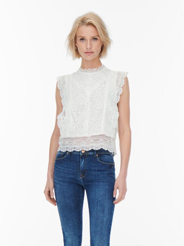 ONLY ONLY Majica Karo 15204604 Bijela Regular Fit