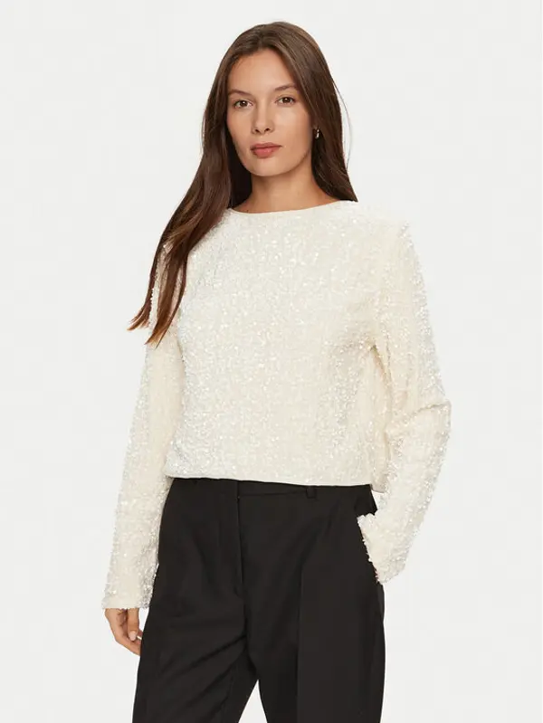 Only ONLY Majica Lanika 15339412 Écru Regular Fit