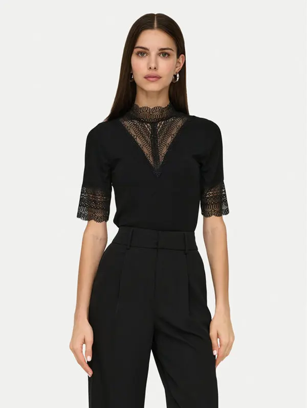 Only ONLY Majica Tilde 15335353 Crna Slim Fit