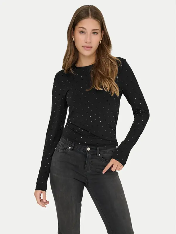 Only ONLY Majica Zita 15358986 Crna Slim Fit