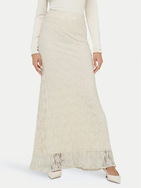Only ONLY Maxi suknja Albina 15372797 Svijetlo bež Slim Fit