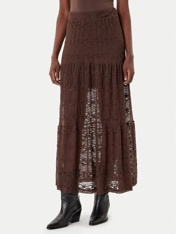 Only ONLY Maxi suknja Luna 15353206 Smeđa Regular Fit