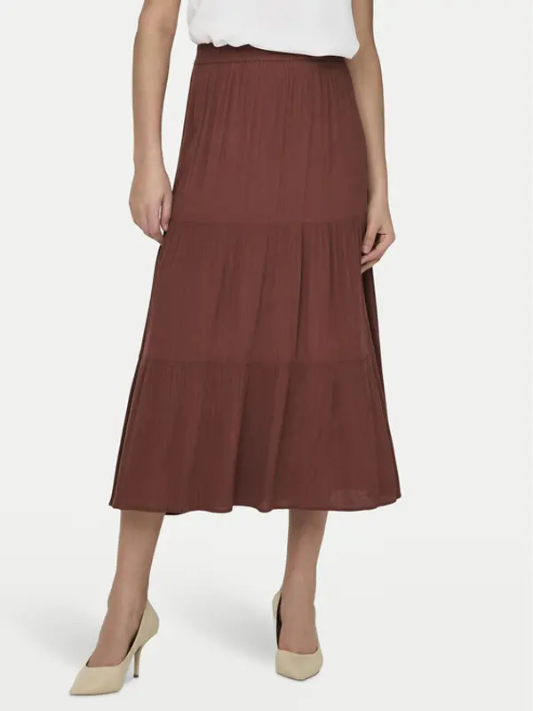 Only ONLY Maxi suknja Mikka 15324808 Smeđa Regular Fit